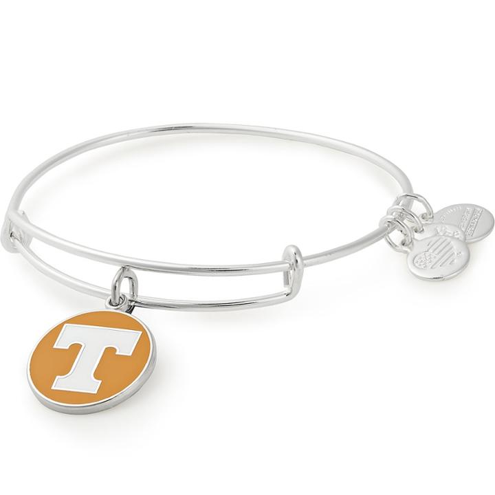 Alex And Ani University Of Tennessee Logo Color Infusion Charm Bangle, Shiny Silver Finish
