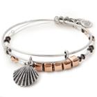 Alex And Ani Sea Shell Set Of 2 | Online Exclusive (valued At $86), Rafaelian Silver Finish