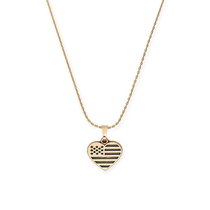 Alex And Ani Heart Flag Expandable Necklace, Rafaelian Gold Finish