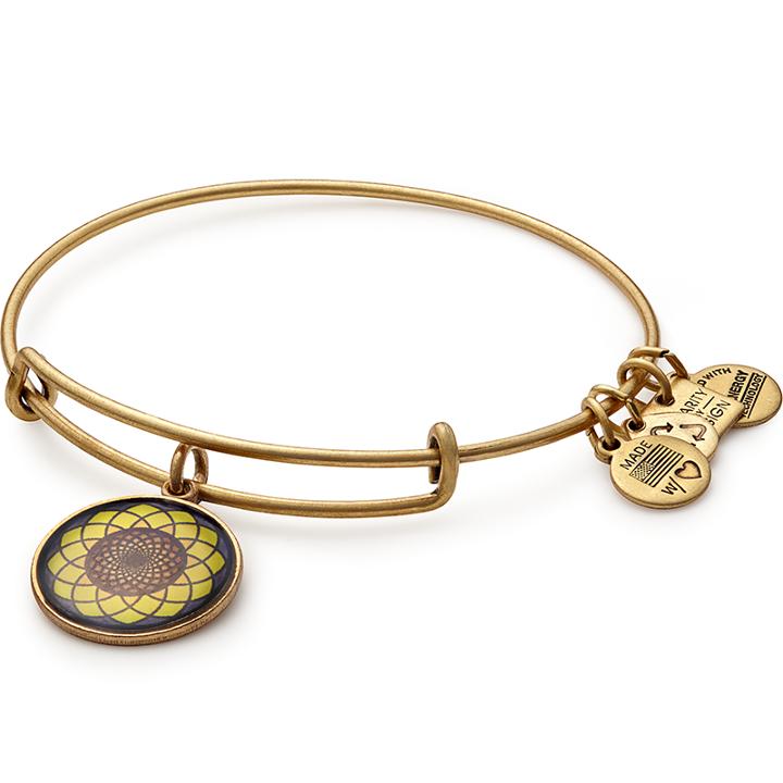 Alex And Ani Sunflower Charm Bangle | Alzheimer's Association, Rafaelian Gold Finish