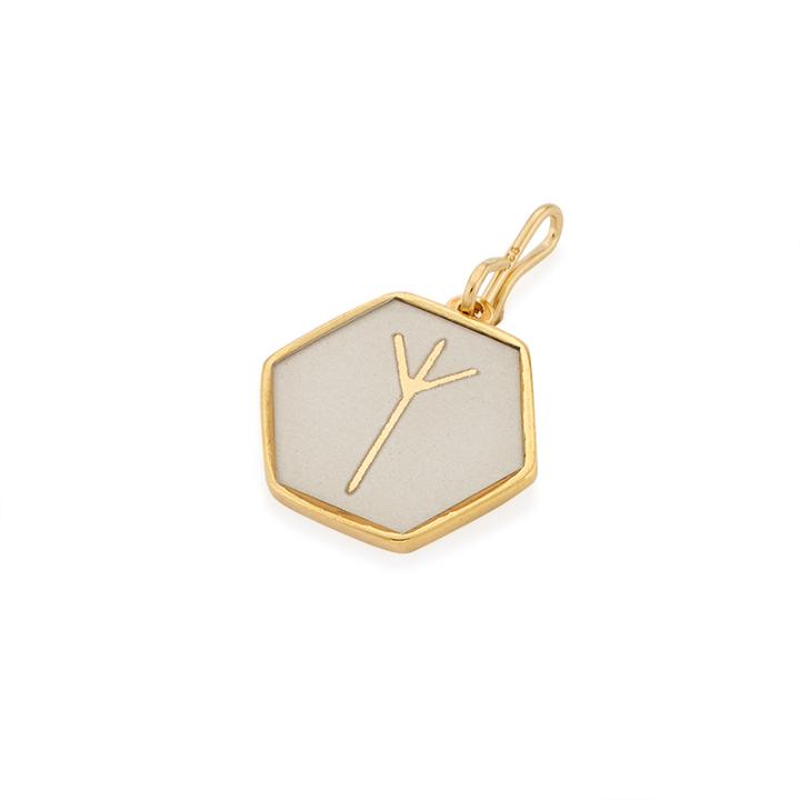 Alex And Ani Algiz Necklace Charm, 14kt Gold Plated