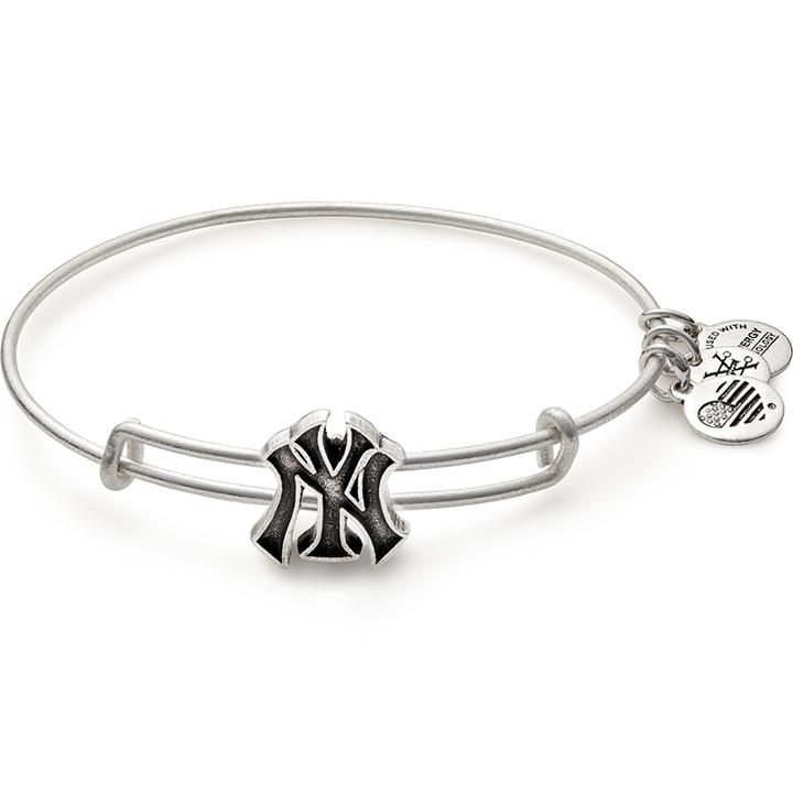 Alex And Ani New York Yankees Slider Charm Bangle, Rafaelian Silver Finish