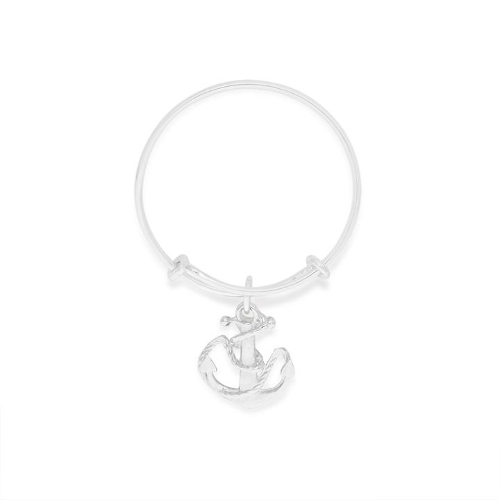 Alex And Ani Anchor Expandable Wire Ring, Sterling Silver