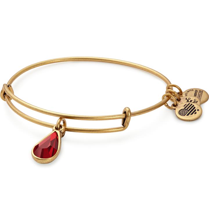 Alex And Ani January Birth Month Charm Bangle With Swarovski® Crystal, Rafaelian Gold Finish