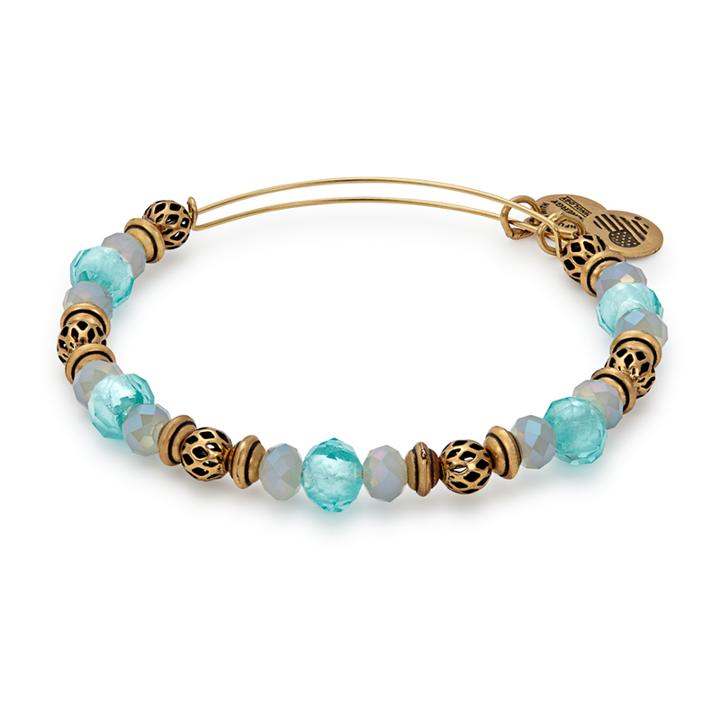 Alex And Ani Tide Moon Beaded Bangle, Rafaelian Gold Finish