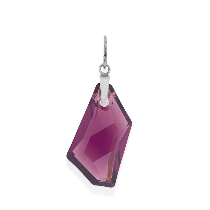 Alex And Ani Lilac Shadow Necklace Charm With Swarovski® Crystal, Sterling Silver