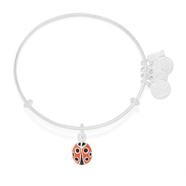 Alex And Ani Ladybug Charm Bangle Unicef, Shiny Silver Finish