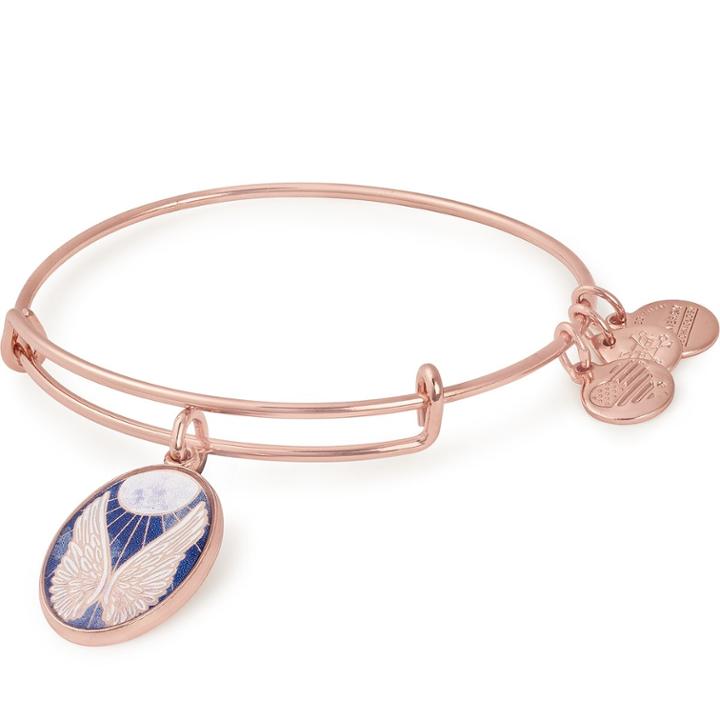 Alex And Ani Gift With Purchase Guardian Angel Charm Bangle, Shiny Rose Gold Finish