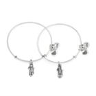 Alex And Ani Side By Side Charm Bangles | Jdrf, Rafaelian Silver Finish