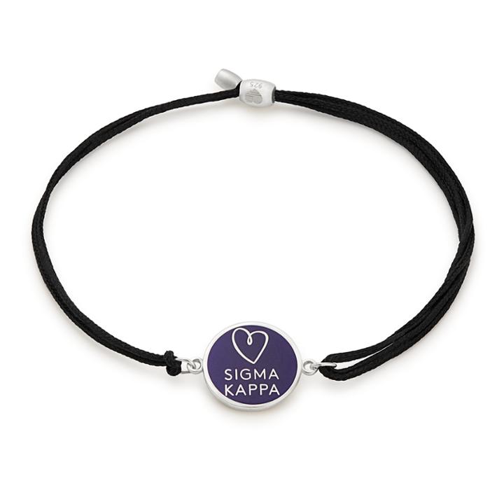 Alex And Ani Sigma Kappa Pull Cord Bracelet, Sterling Silver