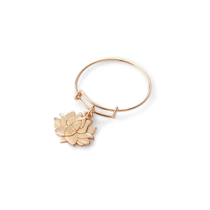 Alex And Ani Lotus Peace Petals Expandable Wire Ring, 14kt Gold Plated