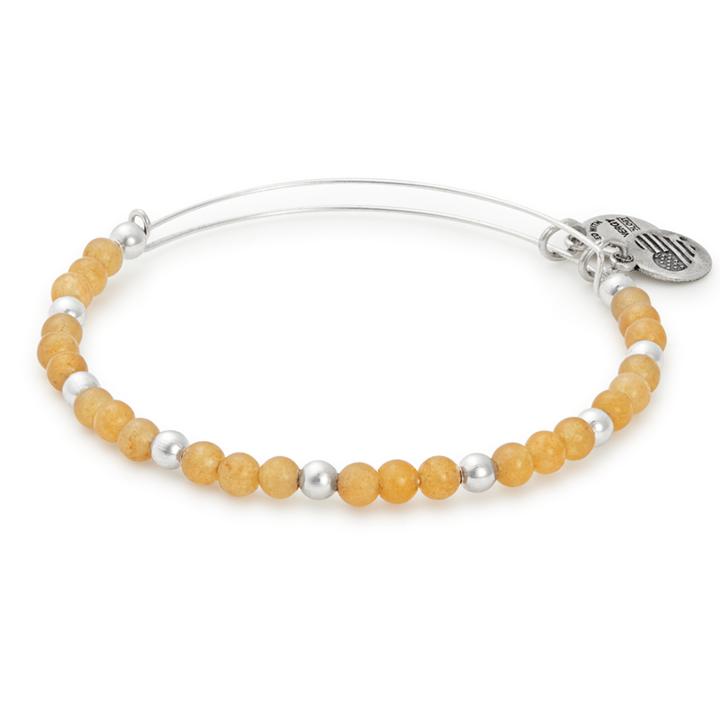 Alex And Ani Marigold Beaded Bangle, Rafaelian Silver Finish