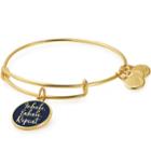 Alex And Ani Inhale Exhale Repeat Charm Bangle, Shiny Gold Finish