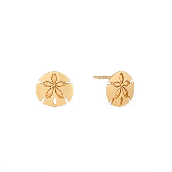Alex And Ani Sand Dollar Post Earrings, 14kt Gold Plated