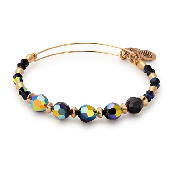 Alex And Ani Milkyway Beaded Bangle With Swarovski  Crystals, Shiny Gold Finish