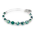 Alex And Ani Pine Beaded Bangle With Swarovski  Crystals, Shiny Silver Finish