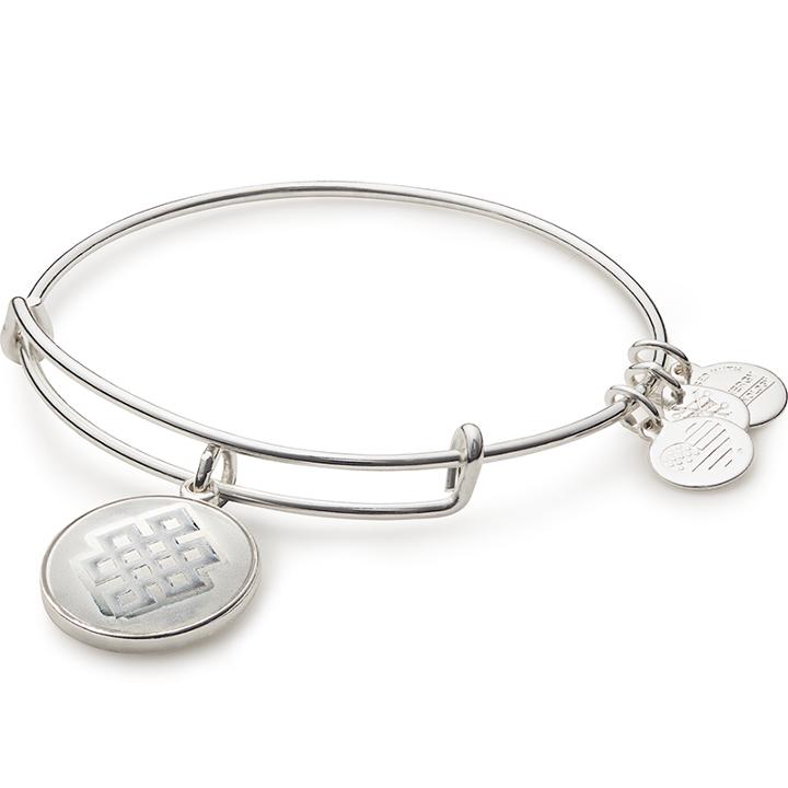 Alex And Ani Endless Knot Art Infusion Charm Bangle, Shiny Silver Finish