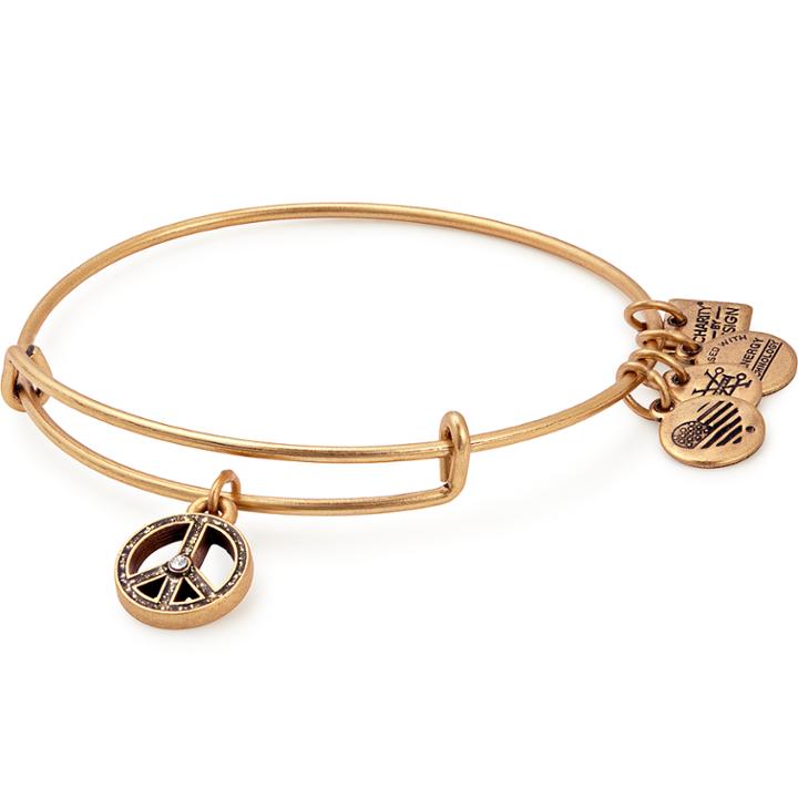 Alex And Ani World Peace Charm Bangle Unicef, Rafaelian Gold Finish