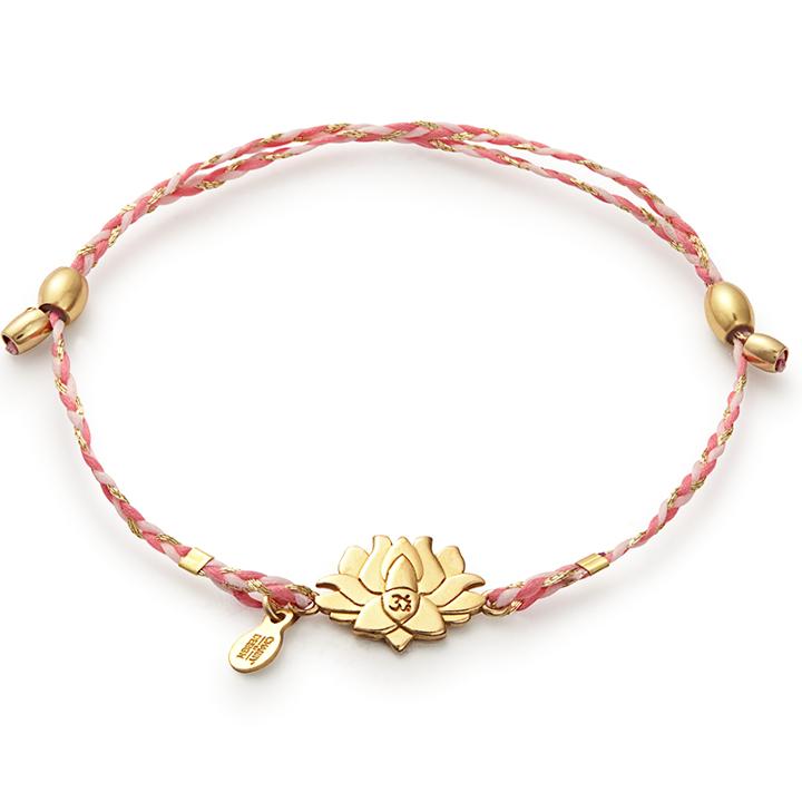 Alex And Ani Lotus Peace Petals Precious Threads Bracelet, 14kt Gold Plated