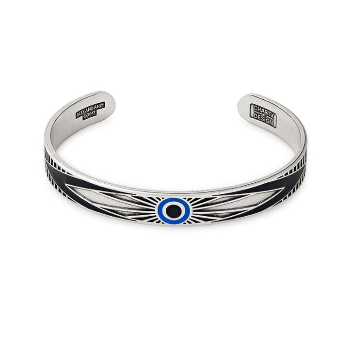 Alex And Ani Meditating Eye Men's Cuff David Lynch Foundation, Rafaelian Silver Finish