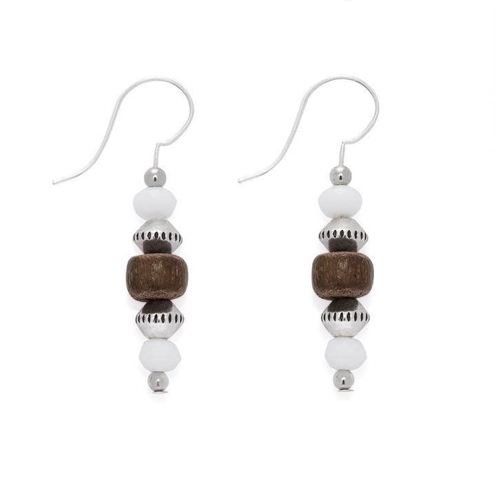 Alex And Ani White Water Tidepool Earrings, Rafaelian Silver Finish