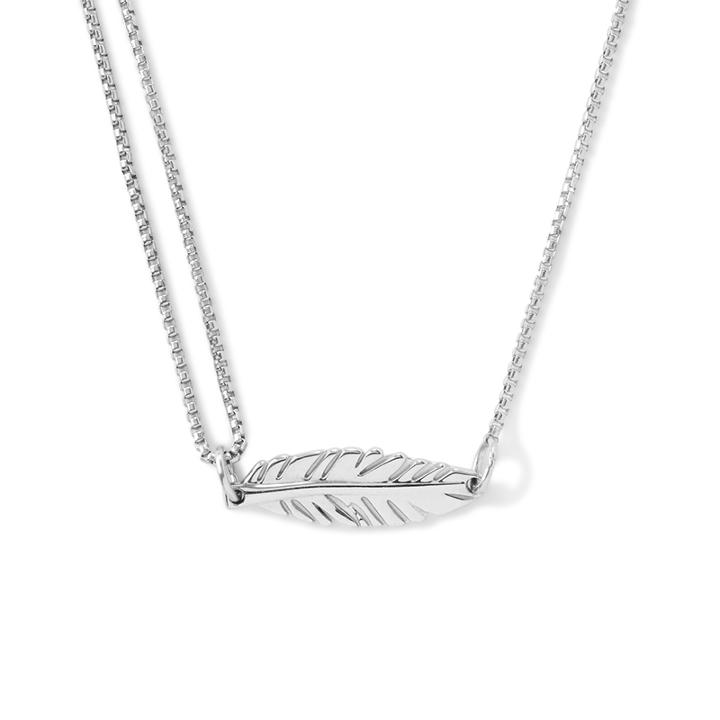 Alex And Ani Feather Pull Chain Necklace, Sterling Silver