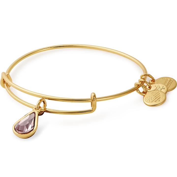 Alex And Ani June Birth Month Charm Bangle With Swarovski  Crystals, Shiny Gold Finish