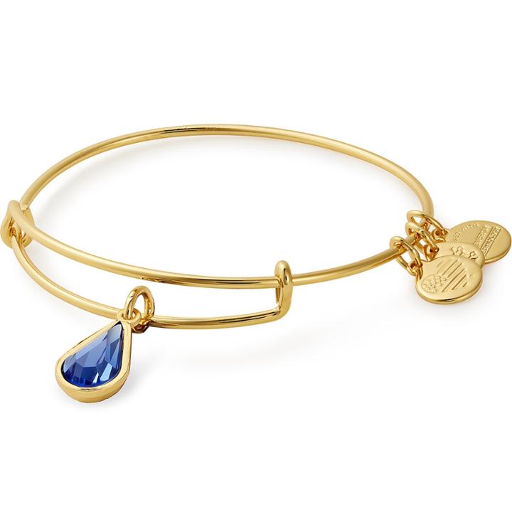 Alex And Ani September Birth Month Charm Bangle With Swarovski  Crystals, Shiny Gold Finish