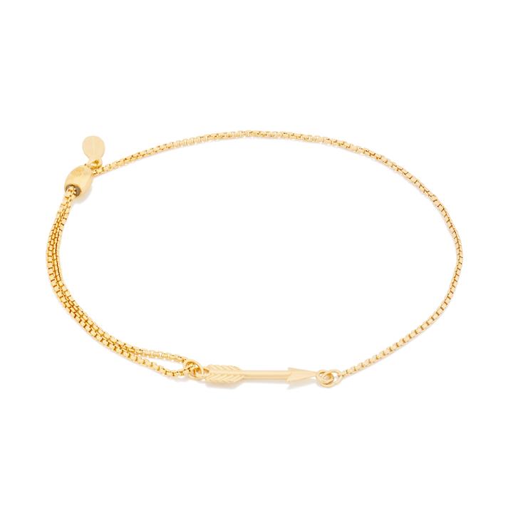 Alex And Ani Arrow Pull Chain Bracelet, 14kt Gold Plated