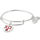 Alex And Ani Chi Omega Color Infusion Charm Bangle, Shiny Silver Finish