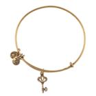 Alex And Ani Skeleton Key Charm Bangle, Rafaelian Gold Finish