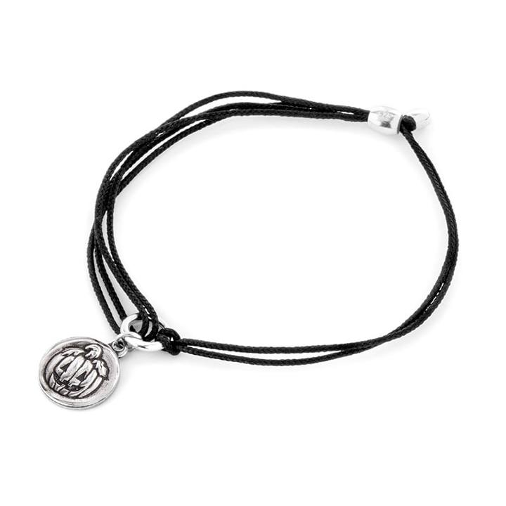 Alex And Ani Jack O' Lantern Pull Cord Bracelet, Rafaelian Silver Finish