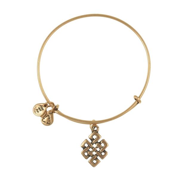 Alex And Ani Endless Knot Charm Bangle, Rafaelian Gold Finish