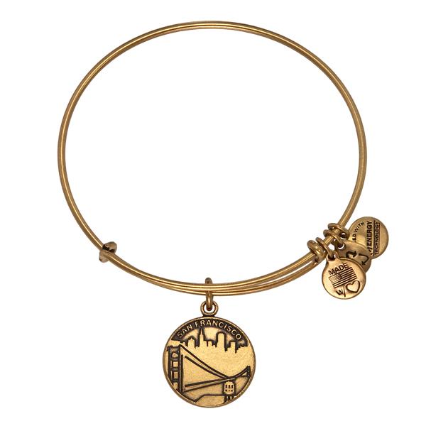 Alex And Ani San Francisco Charm Bangle, Rafaelian Gold Finish
