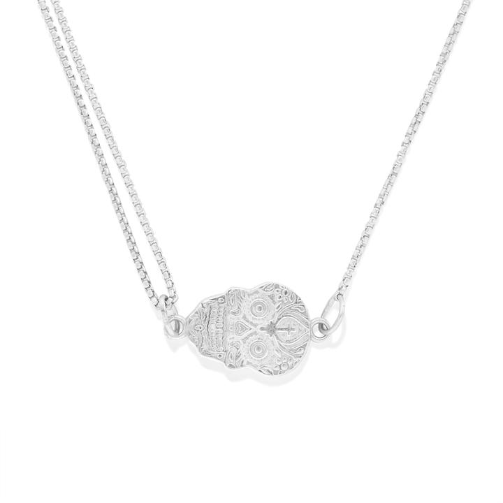 Alex And Ani Calavera Pull Chain Necklace, Sterling Silver