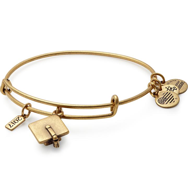 Alex And Ani 2017 Graduation Cap Charm Bangle, Rafaelian Gold Finish