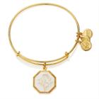 Alex And Ani Fortune's Bliss Sweet Pea Charm Bangle, Shiny Gold Finish