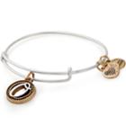 Alex And Ani Initial O Two Tone Charm Bangle, Rafaelian Silver Finish
