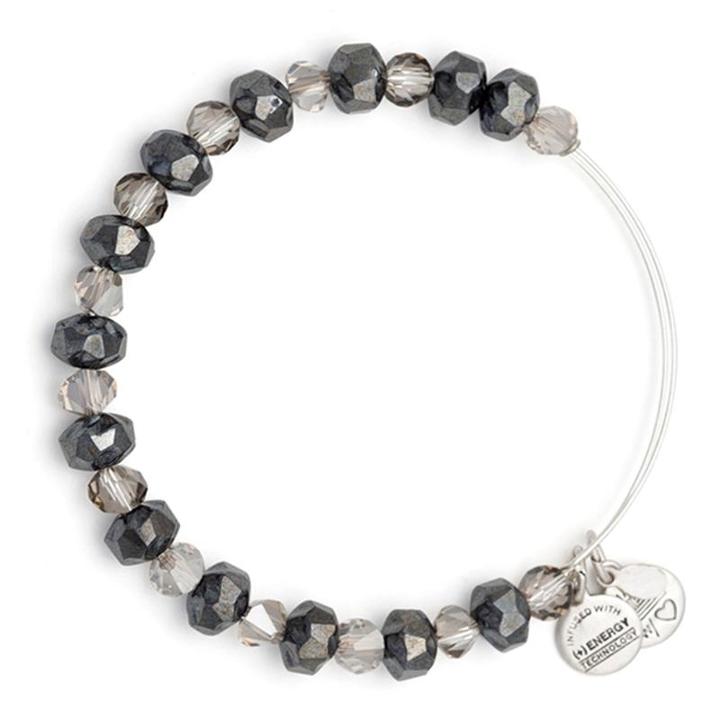 Alex And Ani Graphite Tinsel Beaded Bangle
