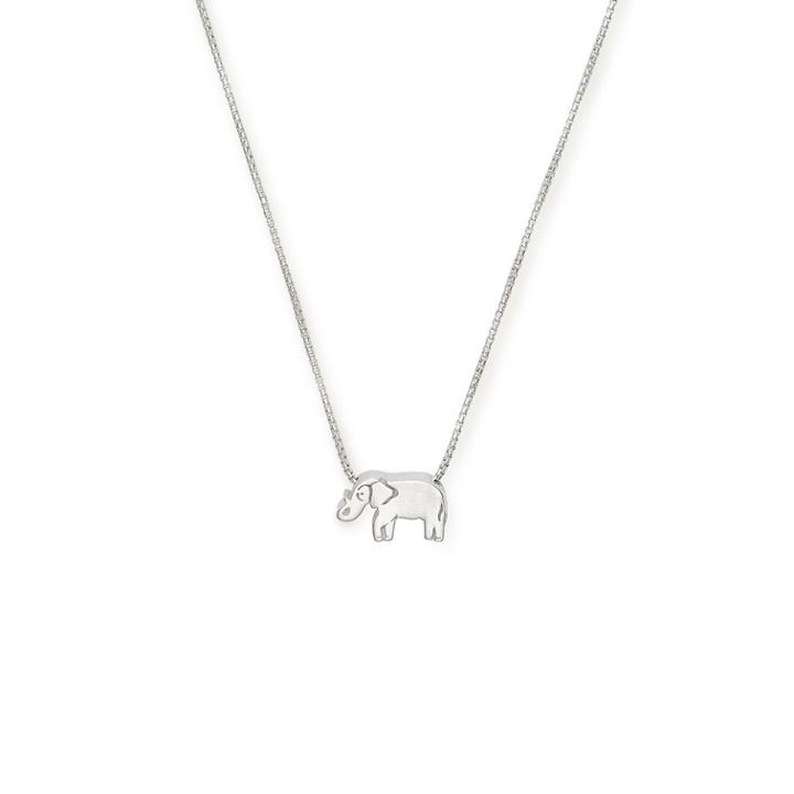 Alex And Ani Elephant Adjustable Necklace, Sterling Silver