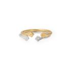 Alex And Ani Diamond Flare Set Of 2 Adjustable Rings, 14kt Gold Plated Sterling Silver