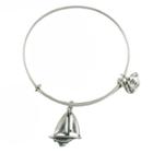 Alex And Ani Sailboat Charm Bangle, Rafaelian Silver Finish