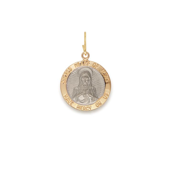 Alex And Ani Sacred Heart Of Jesus Necklace Charm, Small, Two Tone