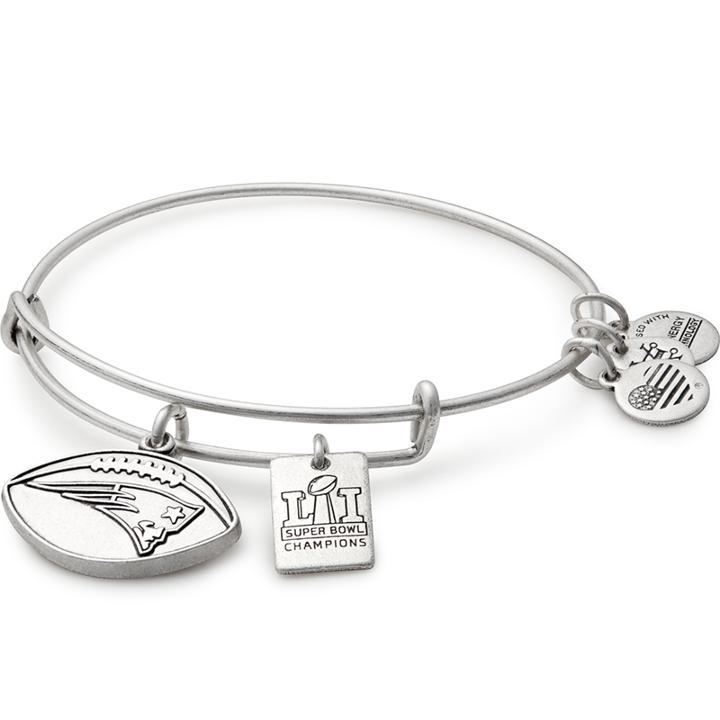 Alex And Ani New England Patriots Super Bowl 51 Champions Charm Bangle, Rafaelian Silver Finish