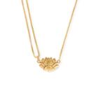 Alex And Ani Lotus Peace Petals Pull Chain Necklace, 14kt Gold Plated Sterling Silver