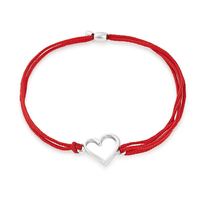 Alex And Ani Heart Pull Cord Bracelet, Sterling Silver
