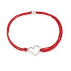 Alex And Ani Heart Pull Cord Bracelet, Sterling Silver