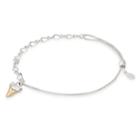Alex And Ani Shark Tooth Two Tone Pull Chain Bracelet, Sterling Silver