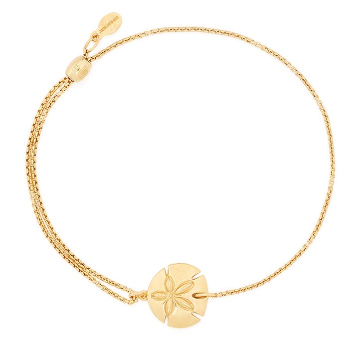 Alex And Ani Sand Dollar Pull Chain Bracelet, 14kt Gold Plated