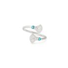 Alex And Ani Blue Lotus Ring Wrap, Sterling Silver